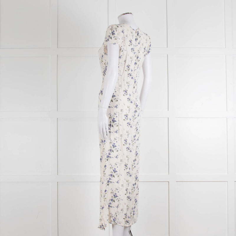 Reformation Small Floral Print Dress With Side Buttons