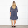 Claudie Pierlot Navy And White Small Print Tiered Dress