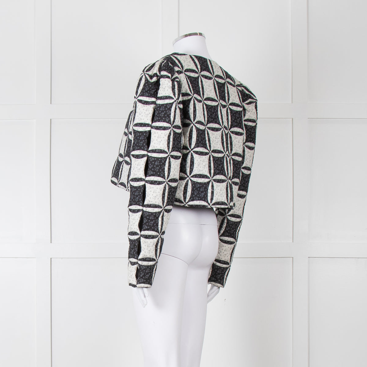 Sea New York Black White Geometric Applique Quilted Jacket
