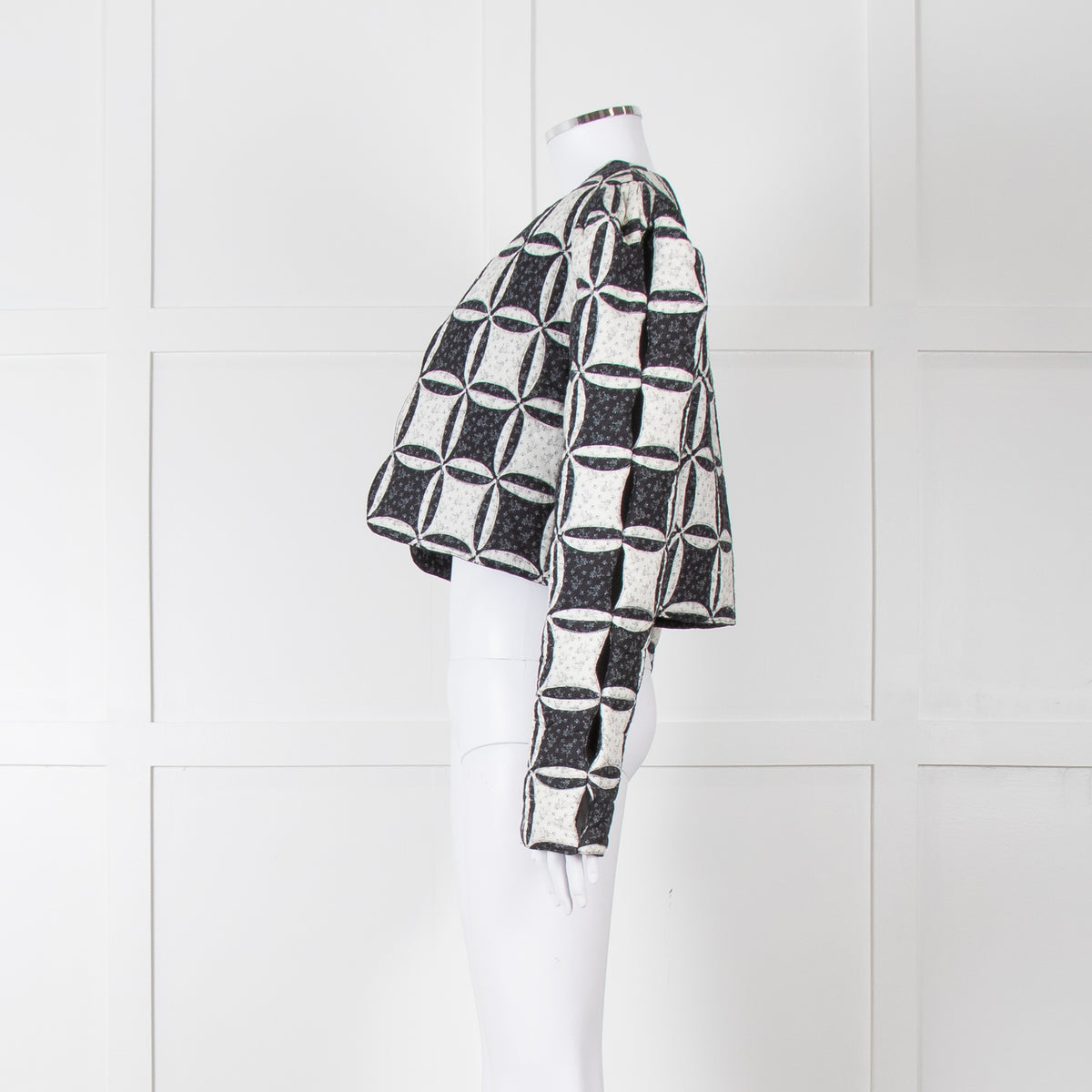 Sea New York Black White Geometric Applique Quilted Jacket