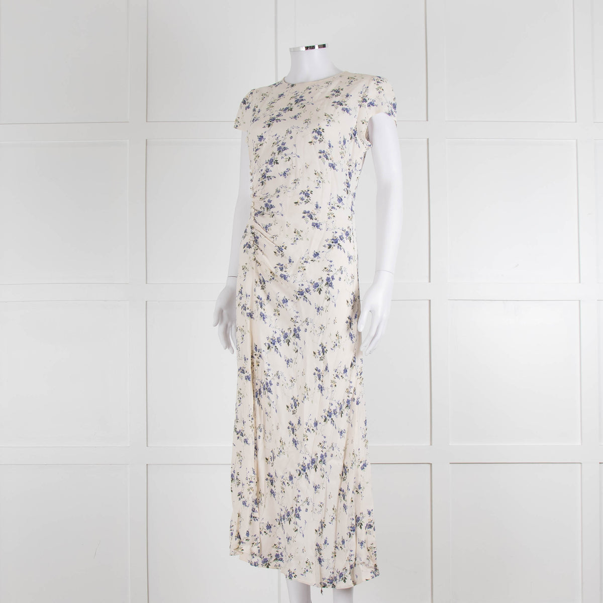 Reformation Small Floral Print Dress With Side Buttons