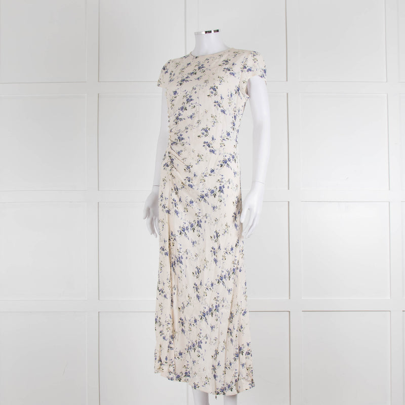 Reformation Small Floral Print Dress With Side Buttons