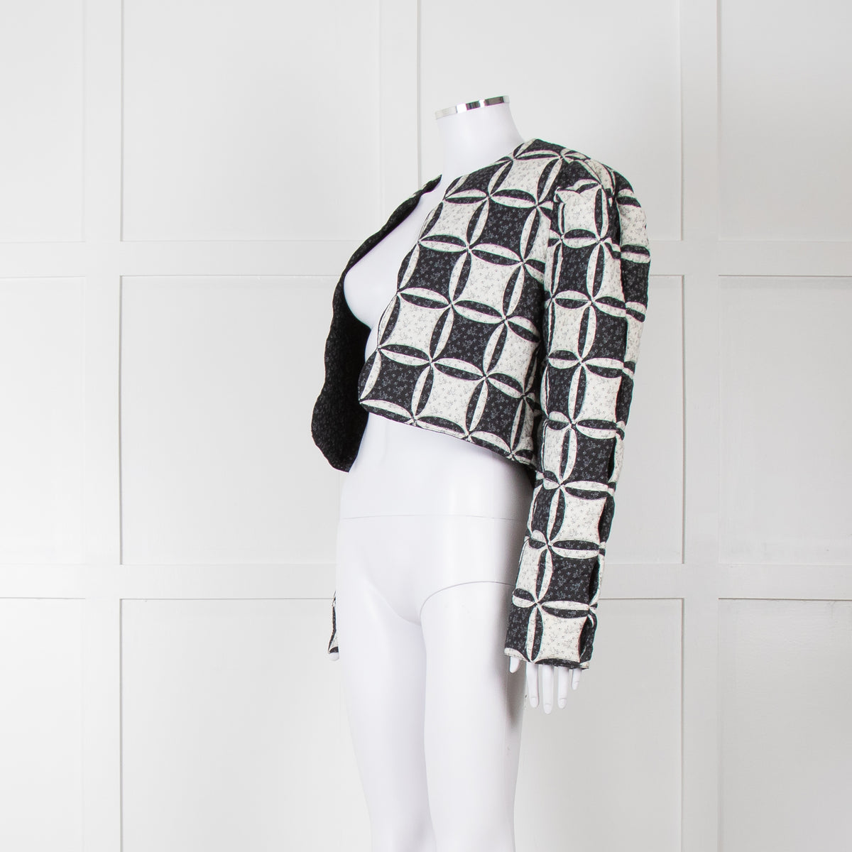 Sea New York Black White Geometric Applique Quilted Jacket