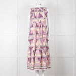 Sea New York Multi Floral Pleated Frill Detail Cotton Maxi Dress