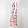 Sea New York Multi Floral Pleated Frill Detail Cotton Maxi Dress