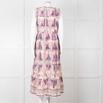 Sea New York Multi Floral Pleated Frill Detail Cotton Maxi Dress