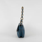 Anya Hindmarch Blue Gold Chunky Chain Shoulder Bag