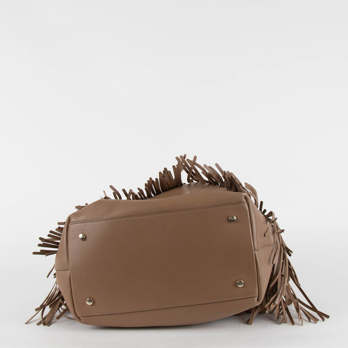Tod's Light Brown Leather Fringe Handbag