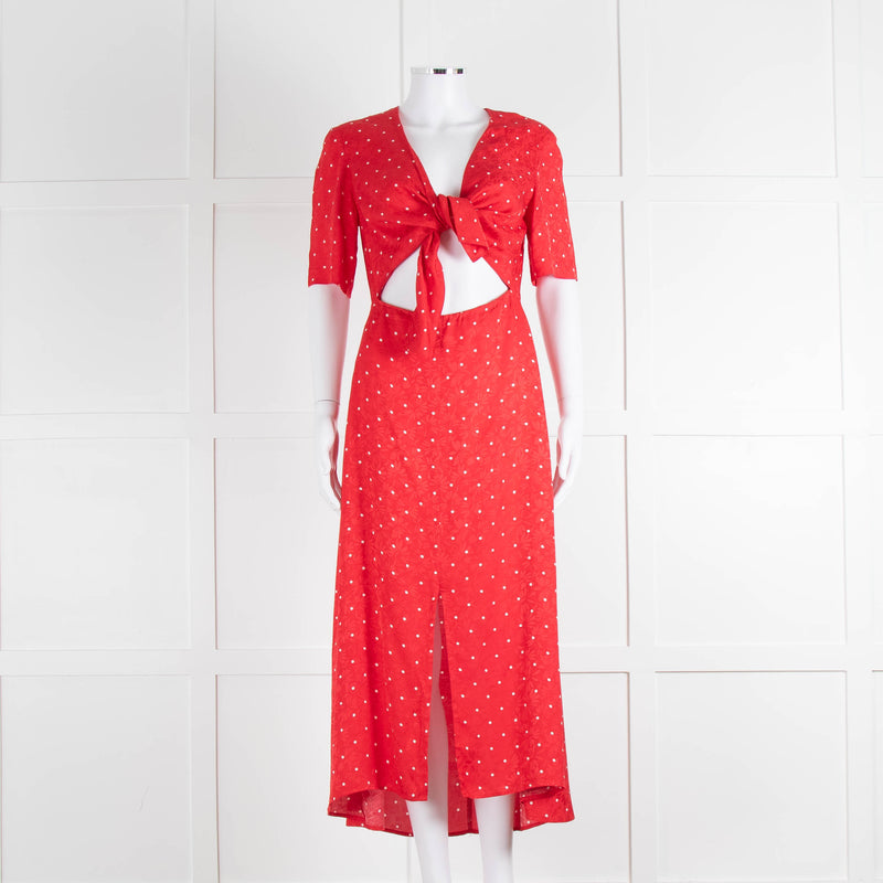 Maje Red Dress With White Spots