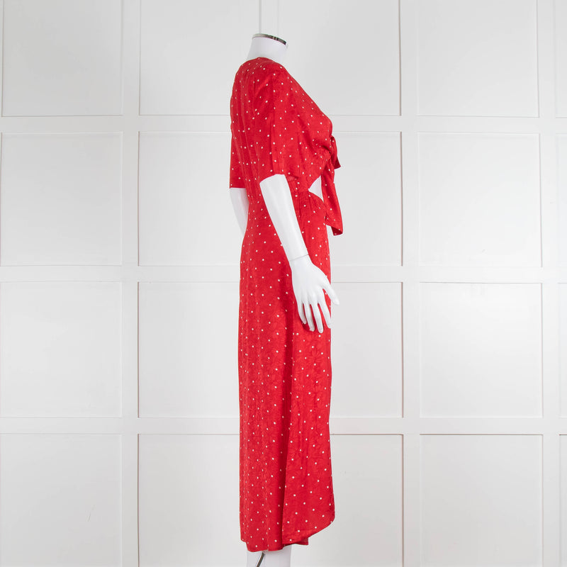 Maje Red Dress With White Spots