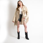 Raey Beige Suede Fringed Western Jacket