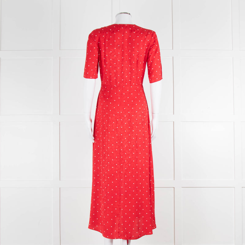 Maje Red Dress With White Spots