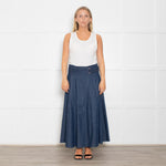 Brunello Cucinelli Chambray Skirt With Attached Belt