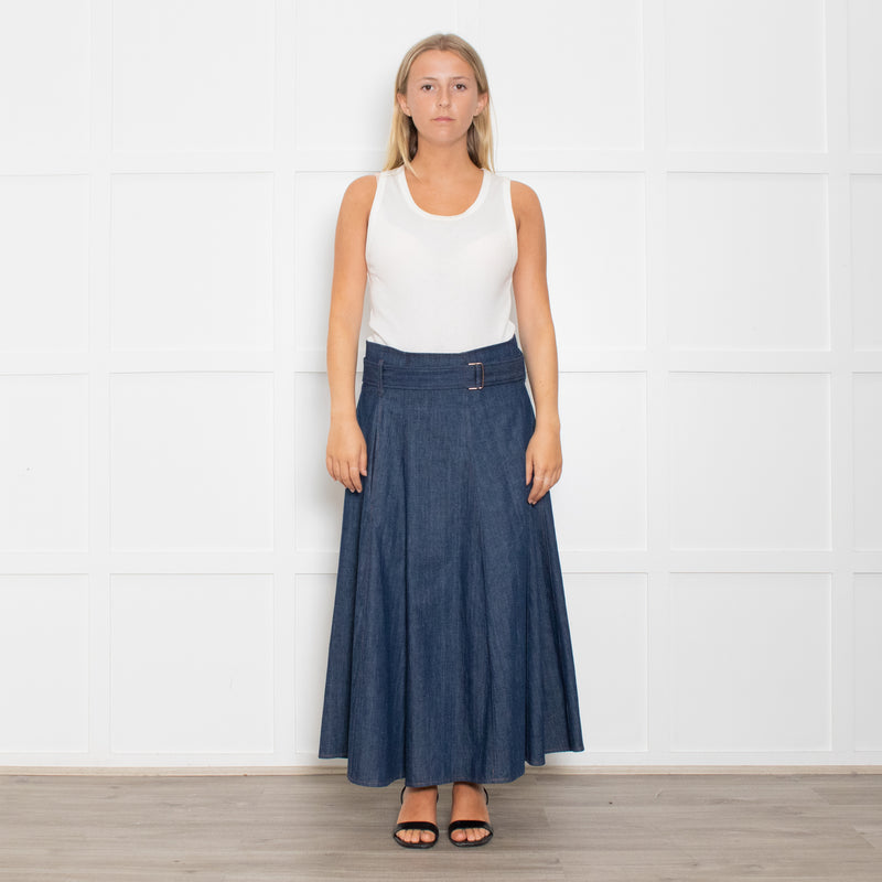 Brunello Cucinelli Chambray Skirt With Attached Belt
