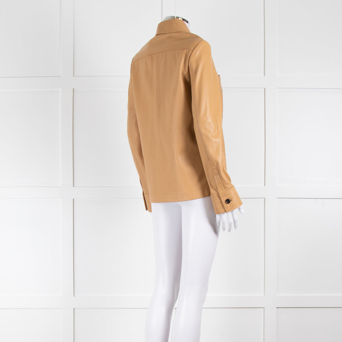 Joseph Camel Leather Shirt Jacket