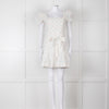 Rebecca Vallance Cream Multi Coloured Embroidered Dots Cotton Mini Dress
