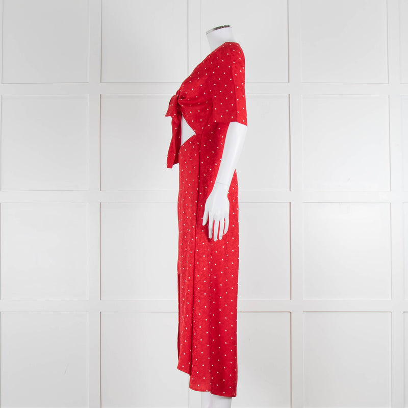 Maje Red Dress With White Spots