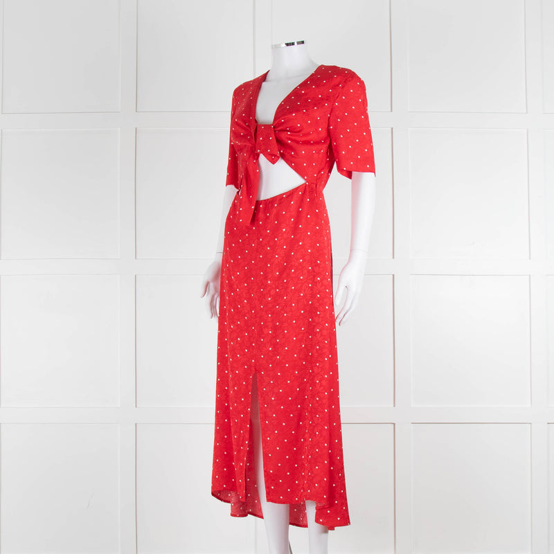 Maje Red Dress With White Spots