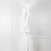 Rebecca Vallance Cream Multi Coloured Embroidered Dots Cotton Mini Dress