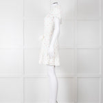 Rebecca Vallance Cream Multi Coloured Embroidered Dots Cotton Mini Dress