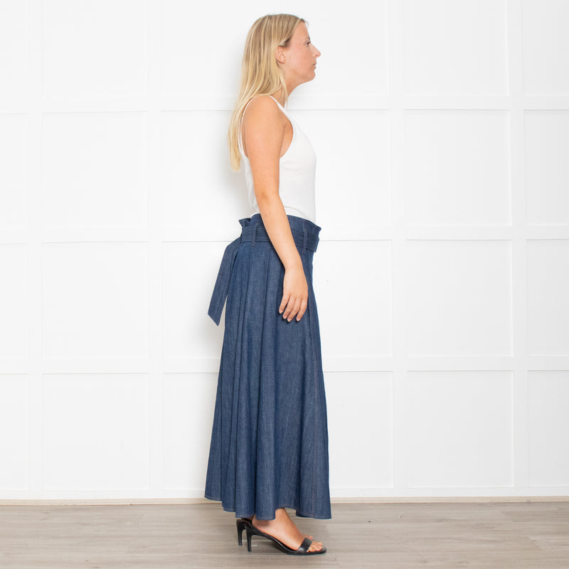 Brunello Cucinelli Chambray Skirt With Attached Belt