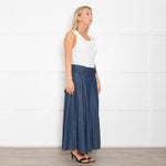 Brunello Cucinelli Chambray Skirt With Attached Belt