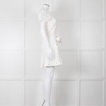 Rebecca Vallance Cream Multi Coloured Embroidered Dots Cotton Mini Dress