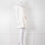Rebecca Vallance Cream Multi Coloured Embroidered Dots Cotton Mini Dress