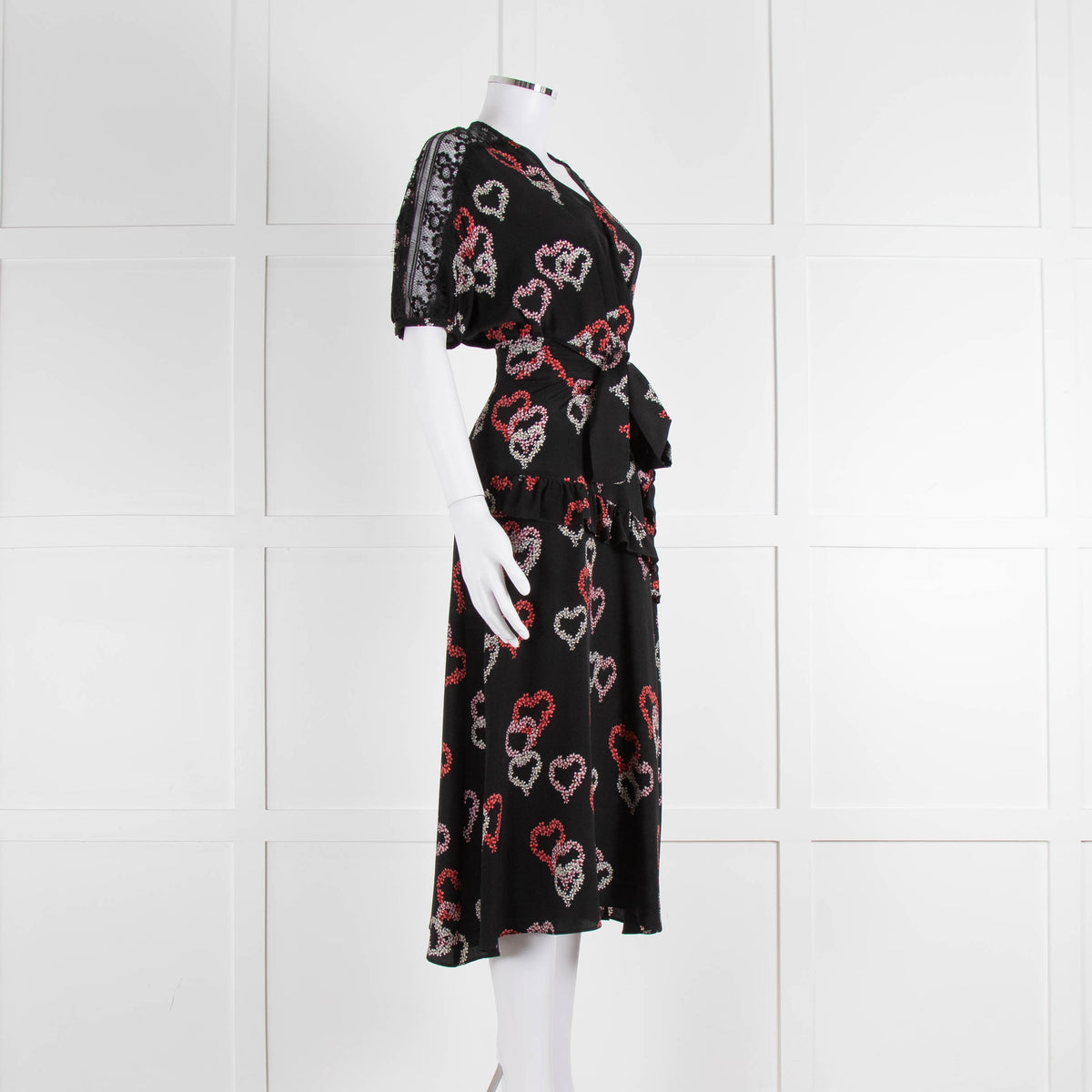 Sandro Black Dress With Heart Print (plus belt)