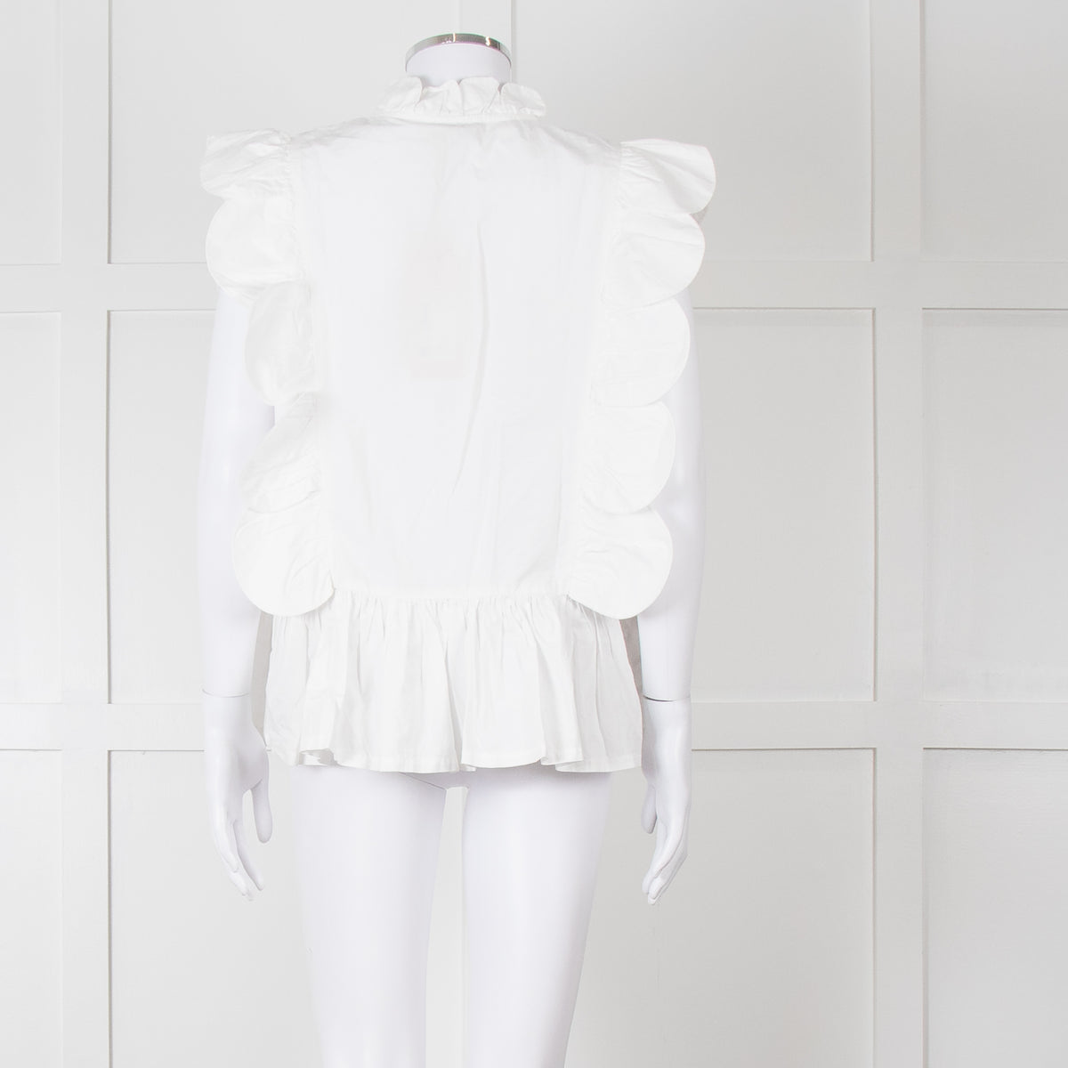 Stella Nova White Embroidered Escallops Detail Cotton Top