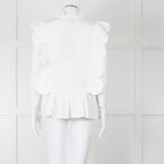 Stella Nova White Embroidered Escallops Detail Cotton Top