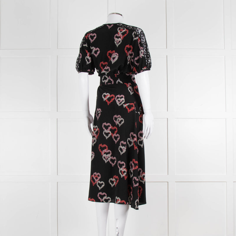 Sandro Black Dress With Heart Print (plus belt)