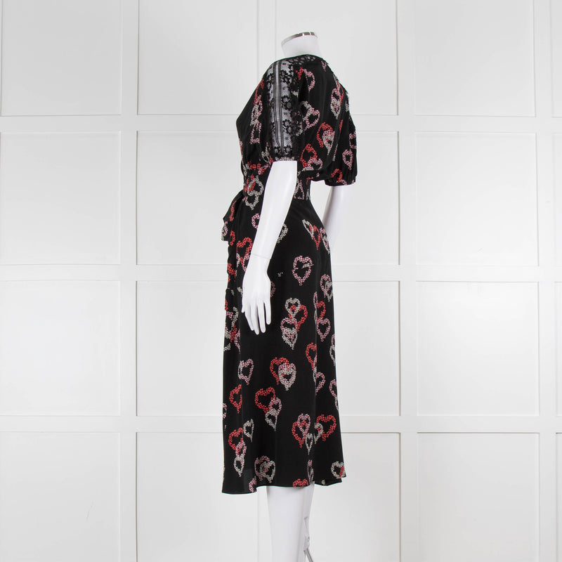 Sandro Black Dress With Heart Print (plus belt)
