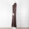Ganni Brown Cream Polka Dot Maxi Dress
