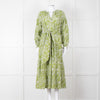 Me + Em Green Broderie Anglaise Belted Maxi Dress