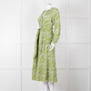 Me + Em Green Broderie Anglaise Belted Maxi Dress