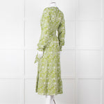 Me + Em Green Broderie Anglaise Belted Maxi Dress