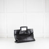 Balenciaga Black Leather Frame Handle Large Clutch