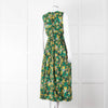 Ulla Johnson Green Yellow Floral Cotton Sleeveless Maxi Dress
