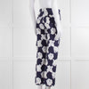 Jill Sander White & Blue Patterned Trousers