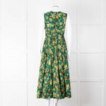 Ulla Johnson Green Yellow Floral Cotton Sleeveless Maxi Dress