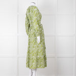 Me + Em Green Broderie Anglaise Belted Maxi Dress