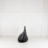 Balenciaga Black Leather Frame Handle Large Clutch