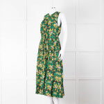 Ulla Johnson Green Yellow Floral Cotton Sleeveless Maxi Dress
