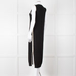 Varley Black Cream Trim Cotton Knit Sleeveless Dress