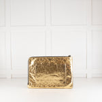 Chanel Gold Crinkle Large 'Femenine Mais Femeniste' Clutch