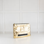 Chanel Gold Crinkle Large 'Femenine Mais Femeniste' Clutch
