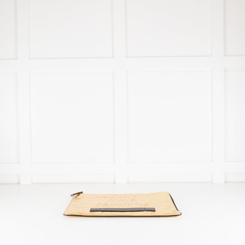 Chanel Gold Crinkle Large 'Femenine Mais Femeniste' Clutch