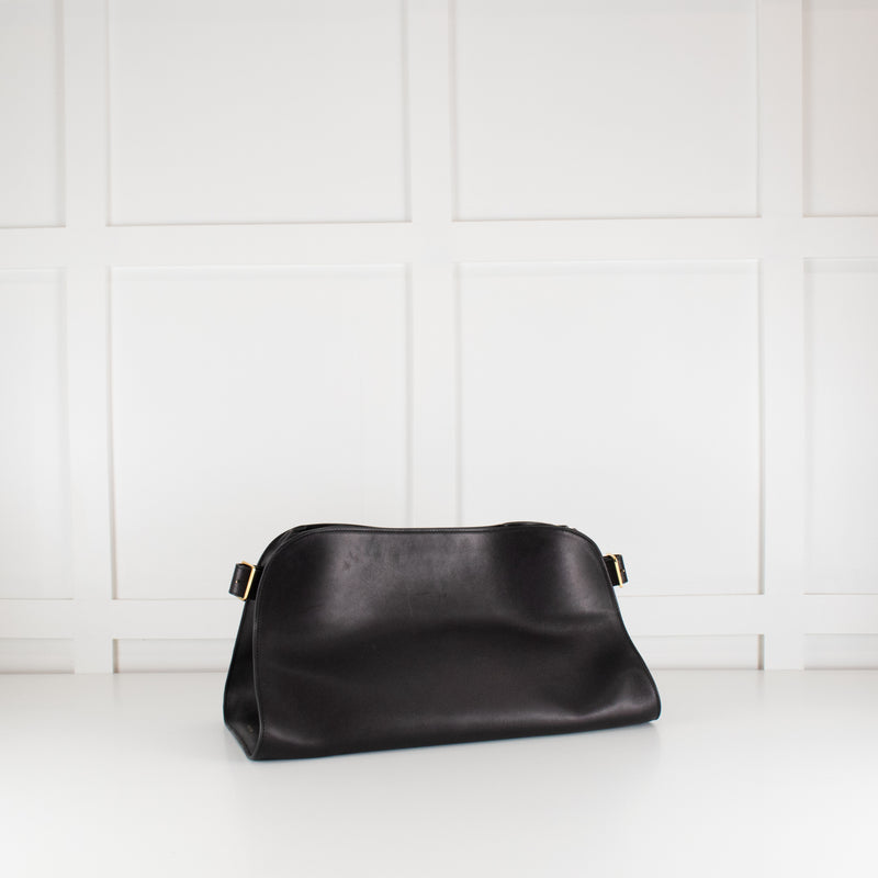 The Row Margaux East West Black Clutch