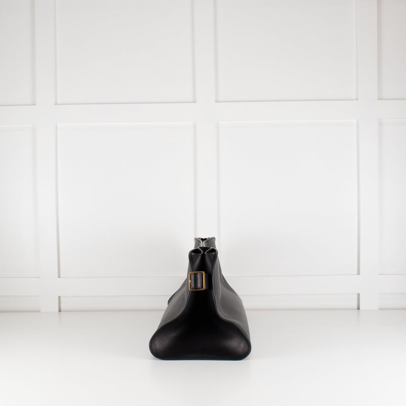 The Row Margaux East West Black Clutch